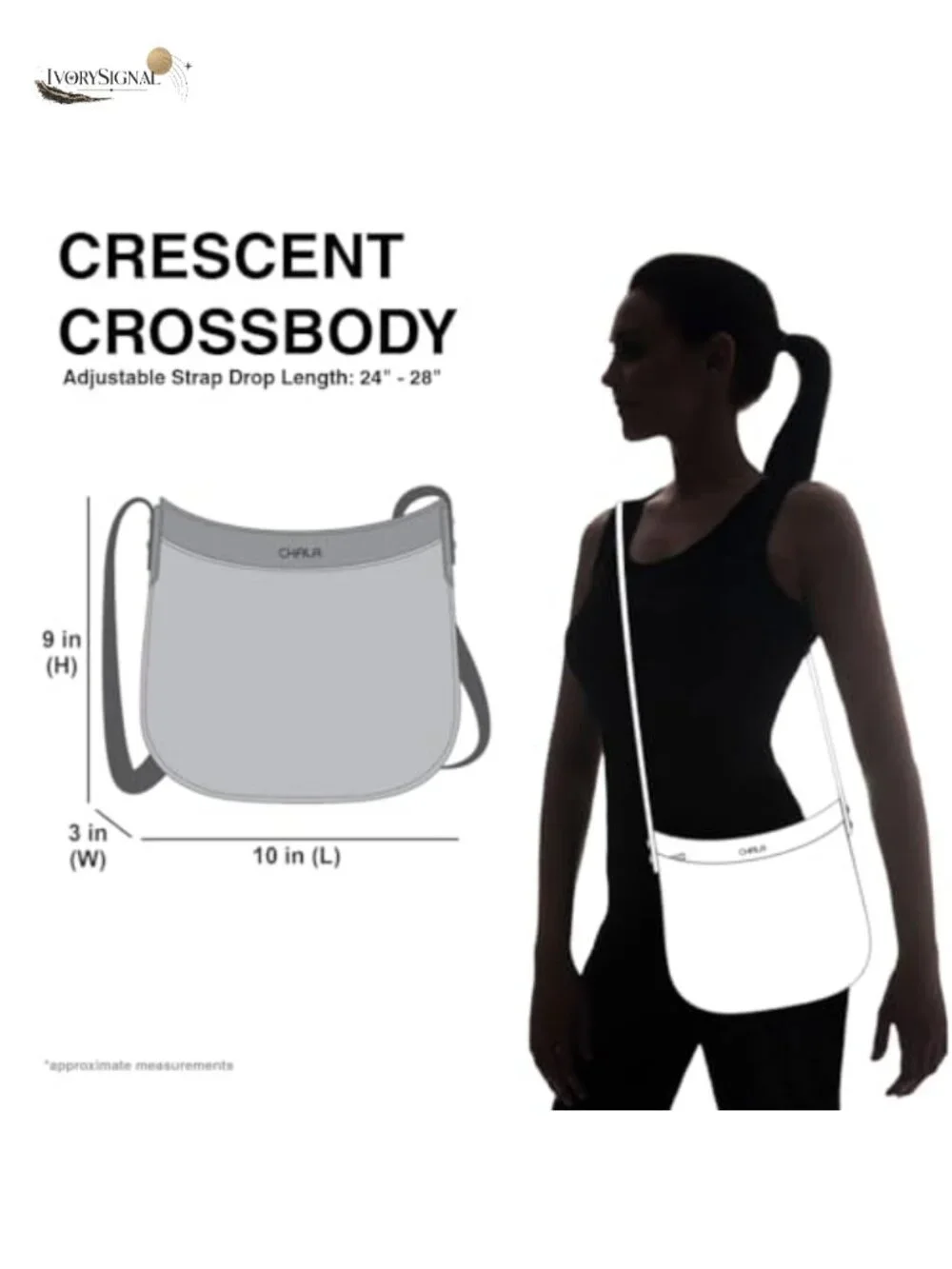 Faux Leather Crescent Crossbody Bag with Adjustable Strap
